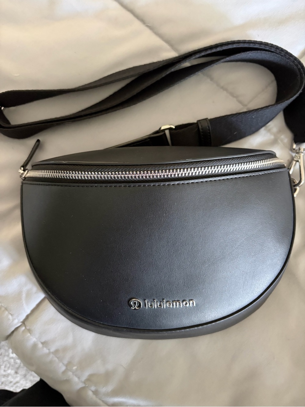 lululemon athletica Black Crescent Leather Crossbody